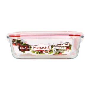Boîte hermétique rectangulaire 1040ml en verre CLEMENTINE