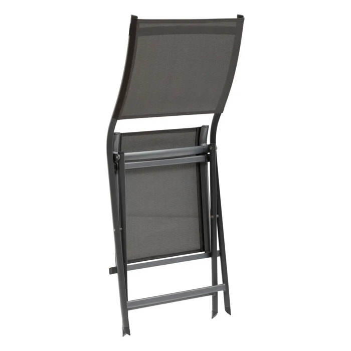 Lot de 4 chaises de jardin pliantes Axant Anthracite & Graphite