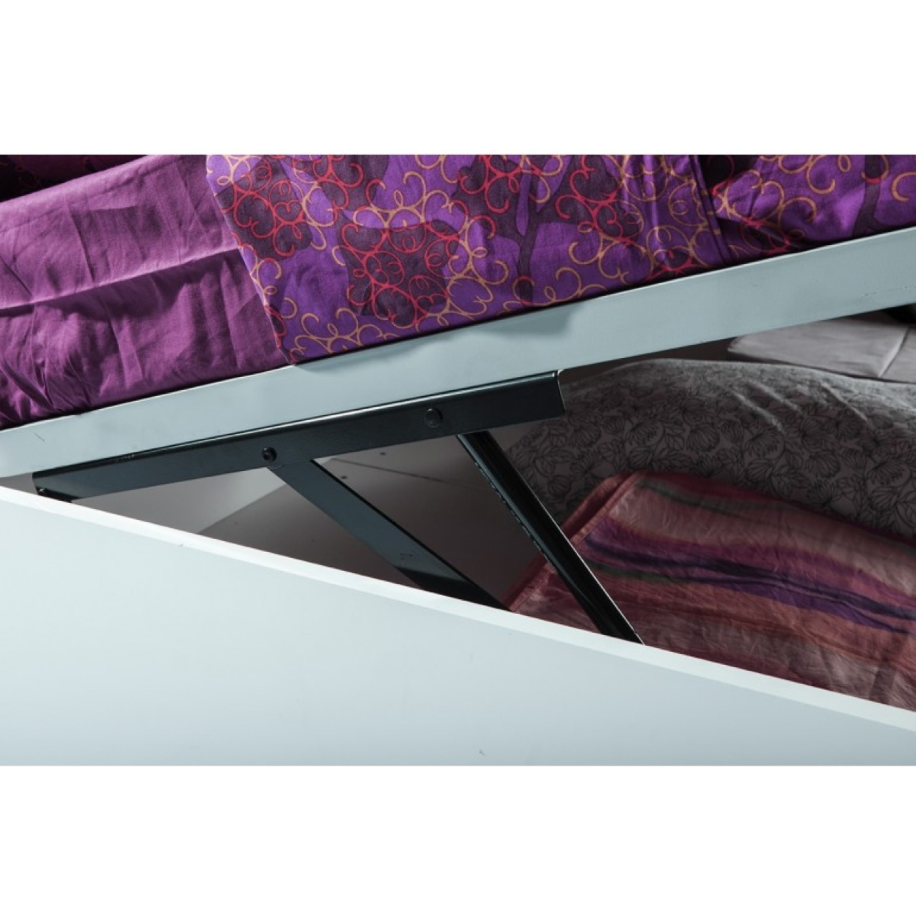 Lit double 160x200 cm avec coffre blanc - GALAVERNA
