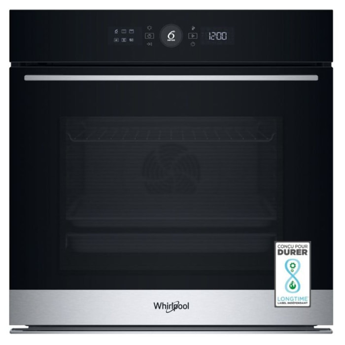 Four encastrable fonction vapeur WHIRLPOOL WOI5S8PM1SXAF - Pyrolyse, 6ème Sens, Vapeur SteamSense, Air Fry