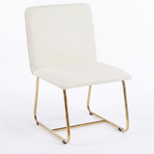 Sedia Imbottita in Similpelle con Gambe Oro, Design Moderno ed Elegante per Sala da Pranzo, Cucina, Soggiorno, Studio e Ufficio
