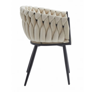 Set di 2 sedie Orion in velluto beige e metallo nero