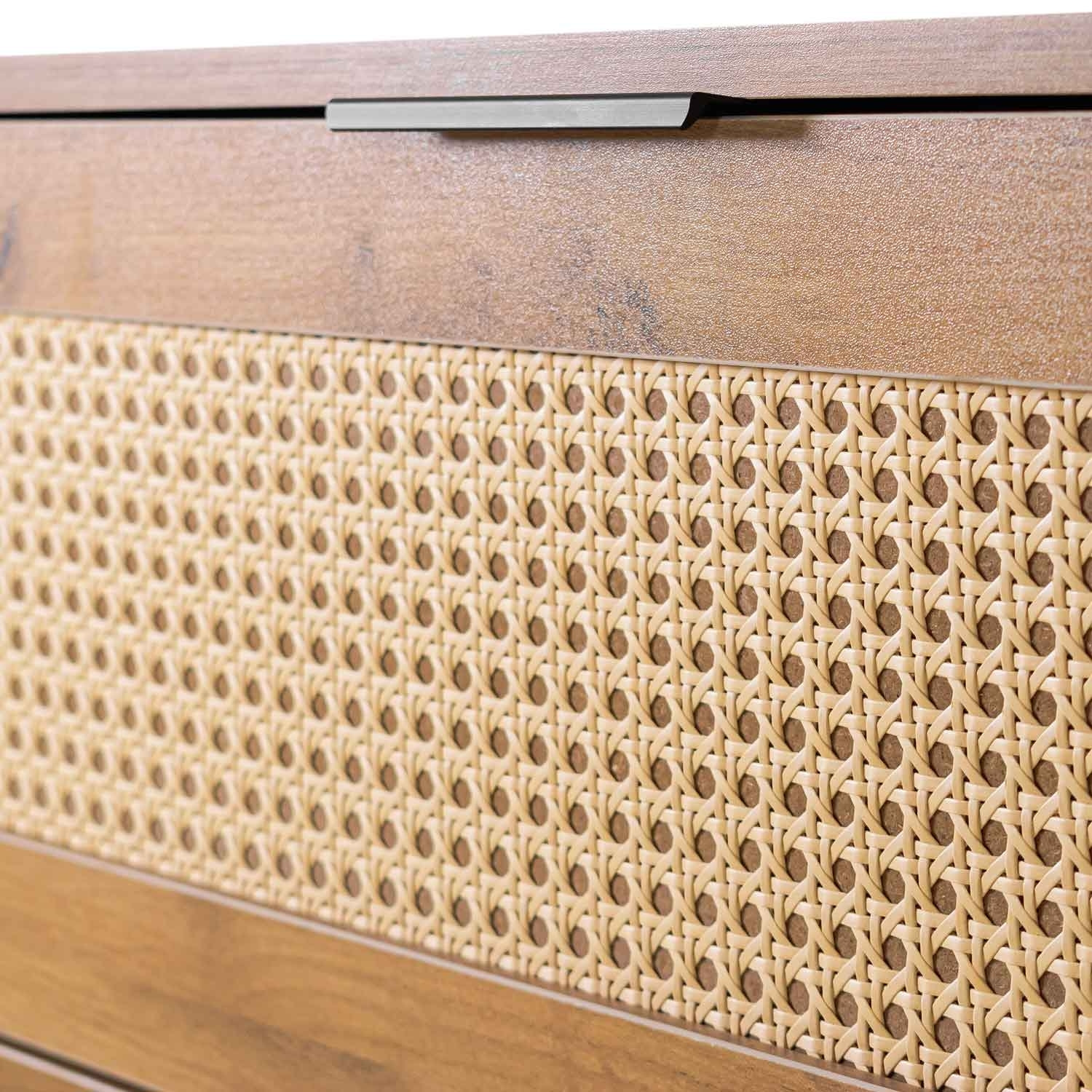 Mang - ComÃ² a 3 cassetti in legno e rattan, cassettiera