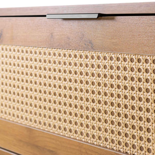 Mang - ComÃ² a 3 cassetti in legno e rattan, cassettiera
