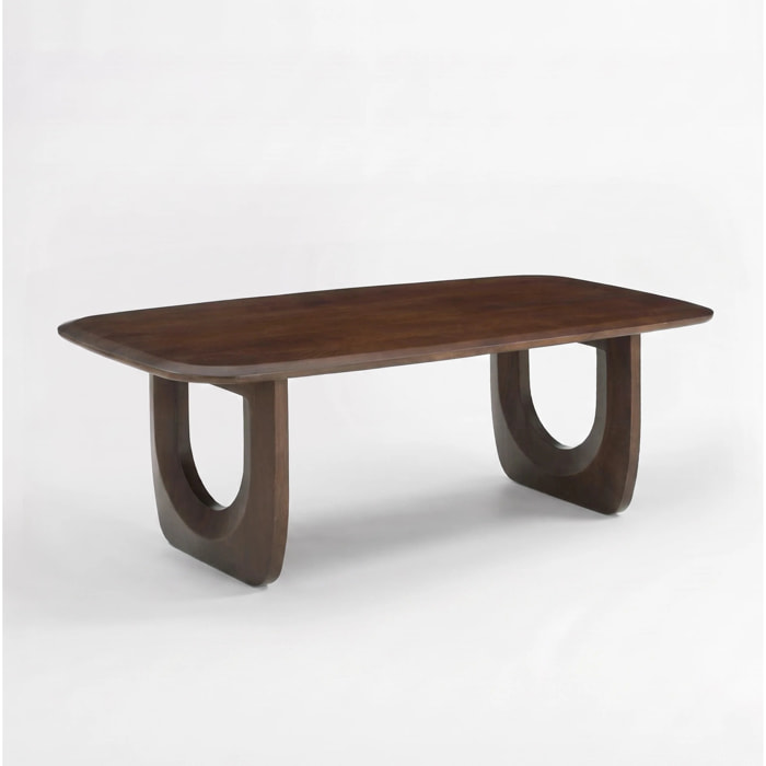 Table basse en bois de manguier massif marron foncé 120 cm - Maya