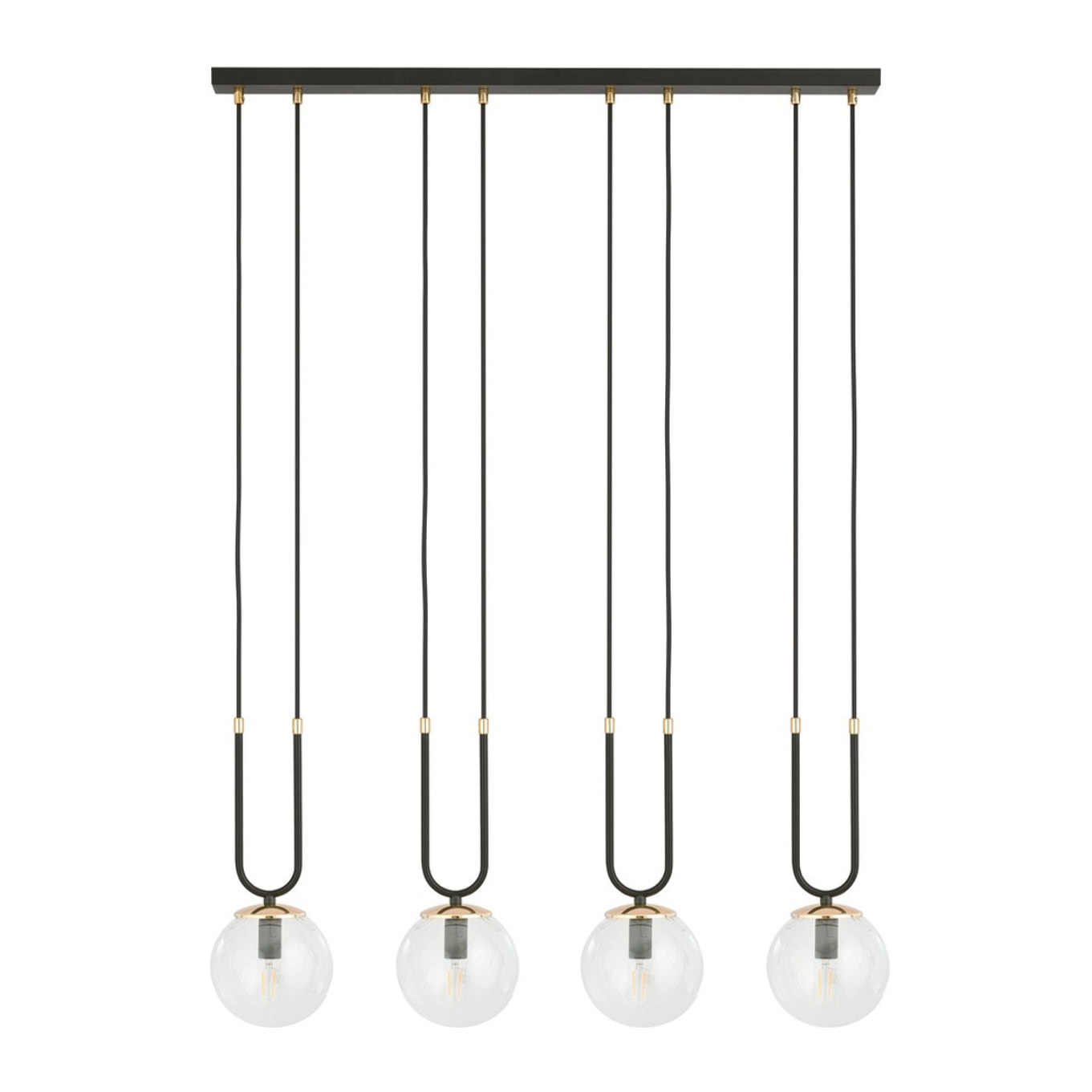 Lampada a sospensione GLAM in acciaio nero e vetro