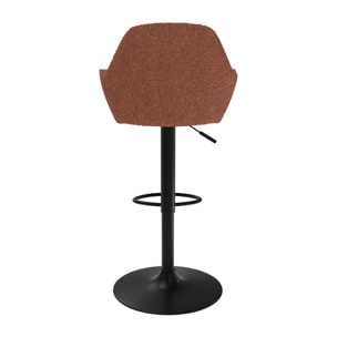 Lot de 2 chaises de bar effet laine bouclette rouge brique 63/83 cm - Adam