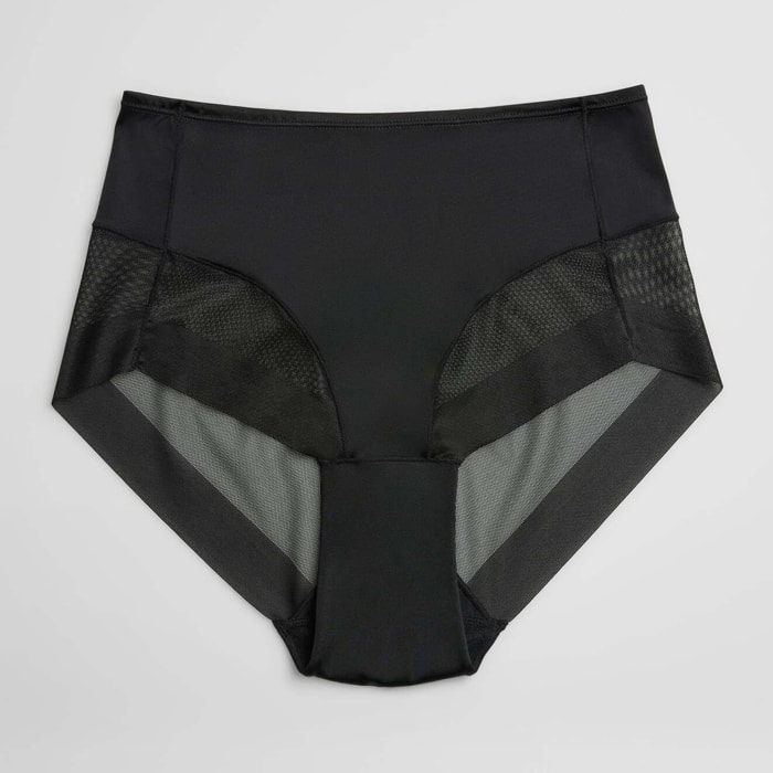 Wolbar Mutandine Donna WB88 In Microfibra | Nero Taglia S Con Ricamo Tulle