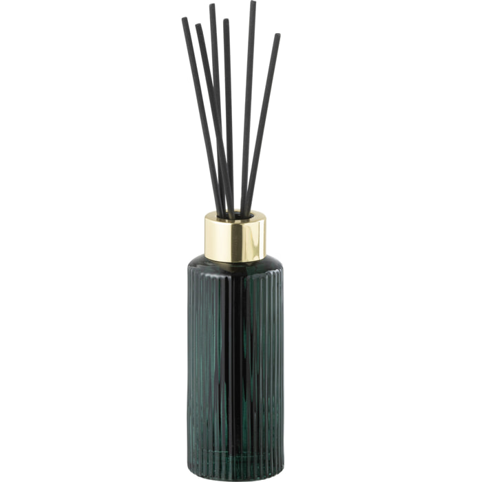J-Line Bâtonnets parfumés Cedar Breeze - verre - vert foncé - small - 100 ml