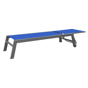 Bain de soleil BARBADOS en textilène bleu foncé - aluminium anthracite