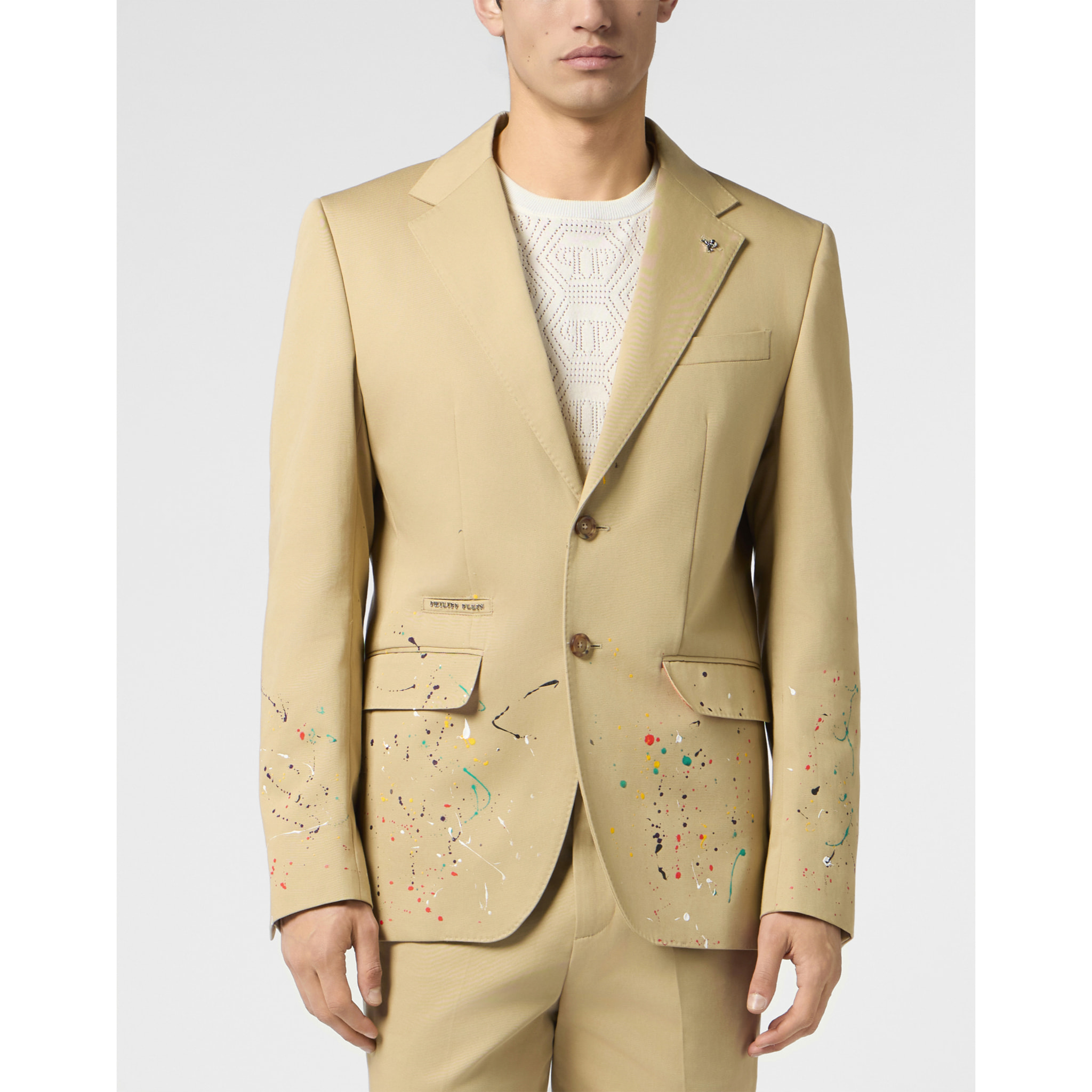 PHILIPP PLEIN Blazer Gigolo Fit Paint Splash Painted