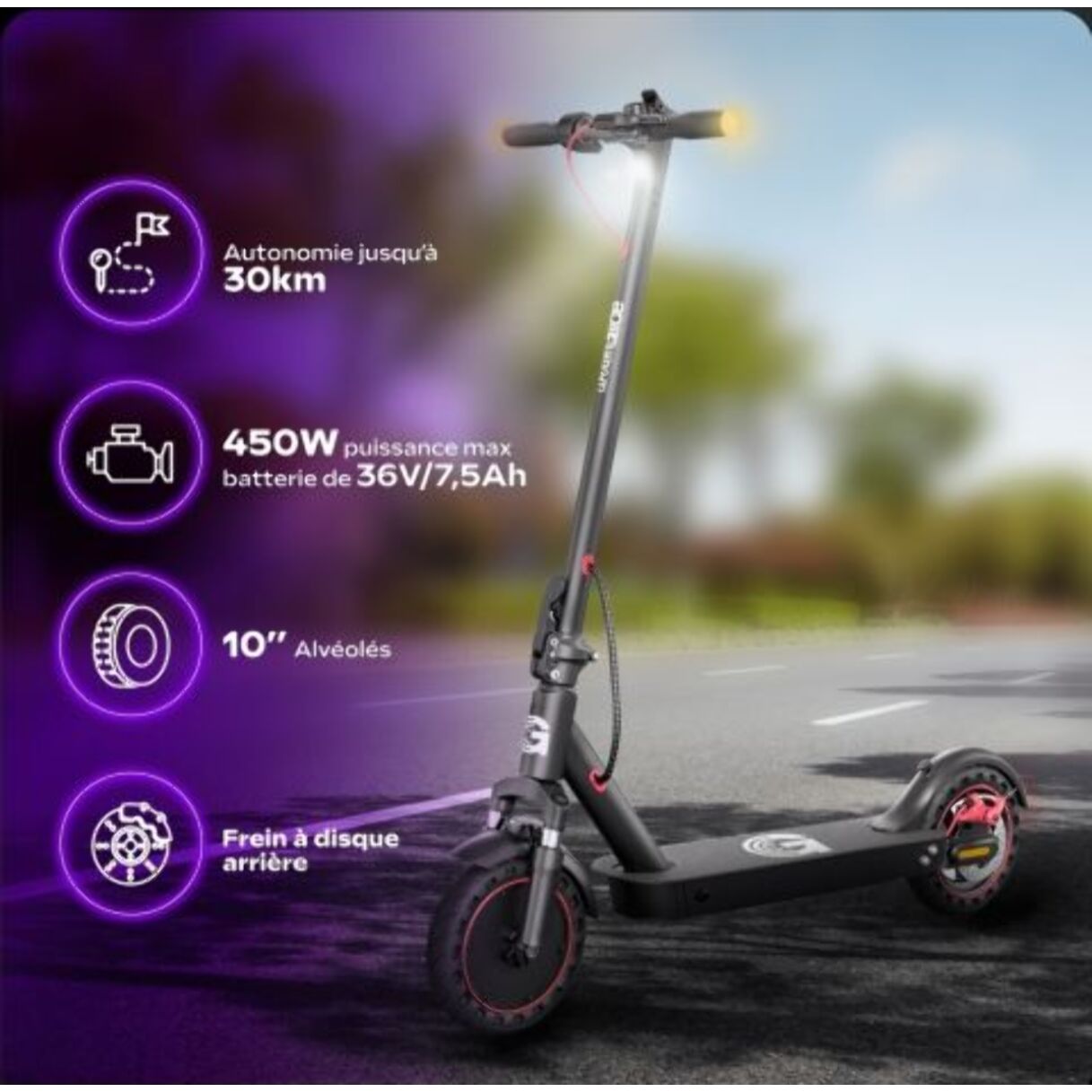 Trottinette Électrique UrbanGlide 100 PRO 2 – 350W 10", 30 km, pliable et confort
