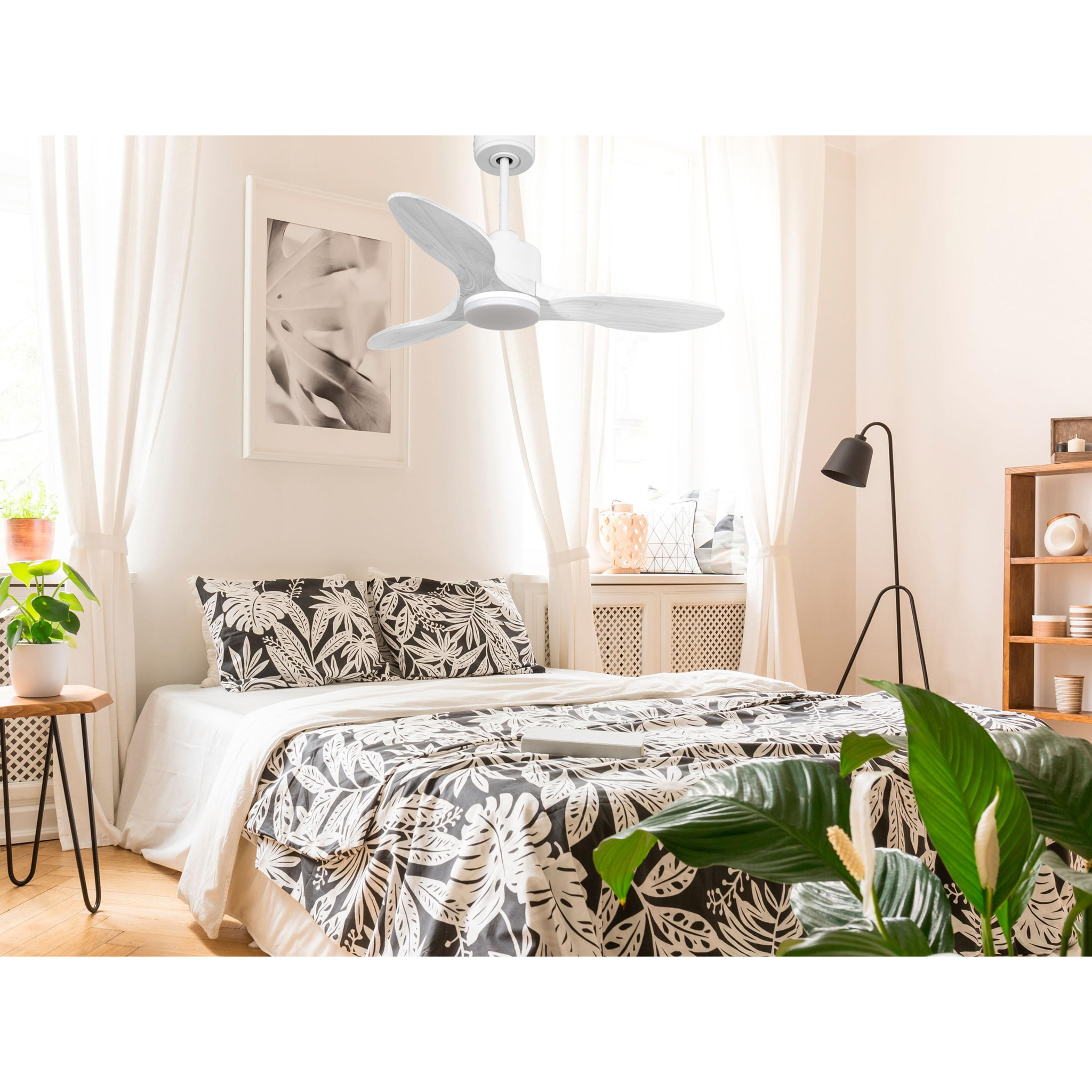 Ventilador de techo Modo Invierno/Verano Termostato Dimable Wifi Motor DC Techos Inclinados Mando a Distancia Luz tres tonos Hypersilence Memoria Vendible Shopify (AUTOMATICO) LimaD106C03LED64944 PURLINE