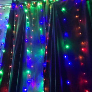 conjunto de luces de cortina con 400 luces led rgb con control remoto de 20 cuerdas