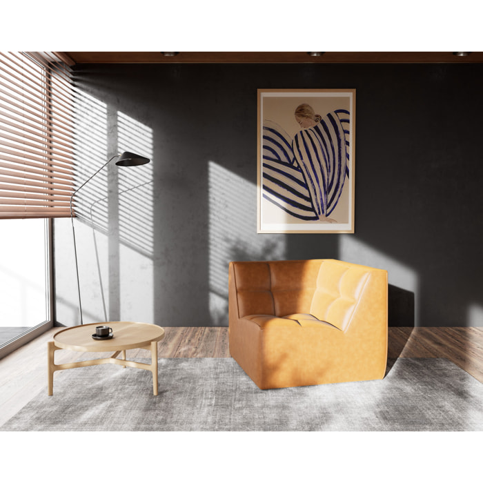 Alya - module d'angle en simili - Cognac