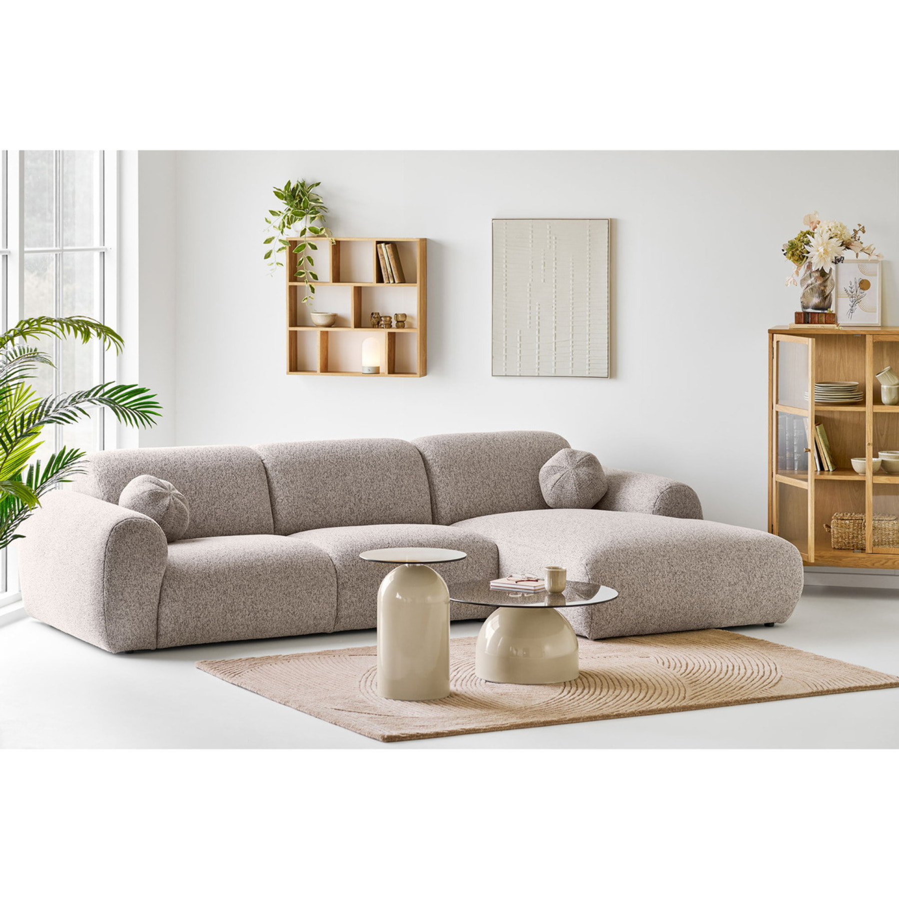 Pannello murale Ena a rilievo in beige — 60x80 cm