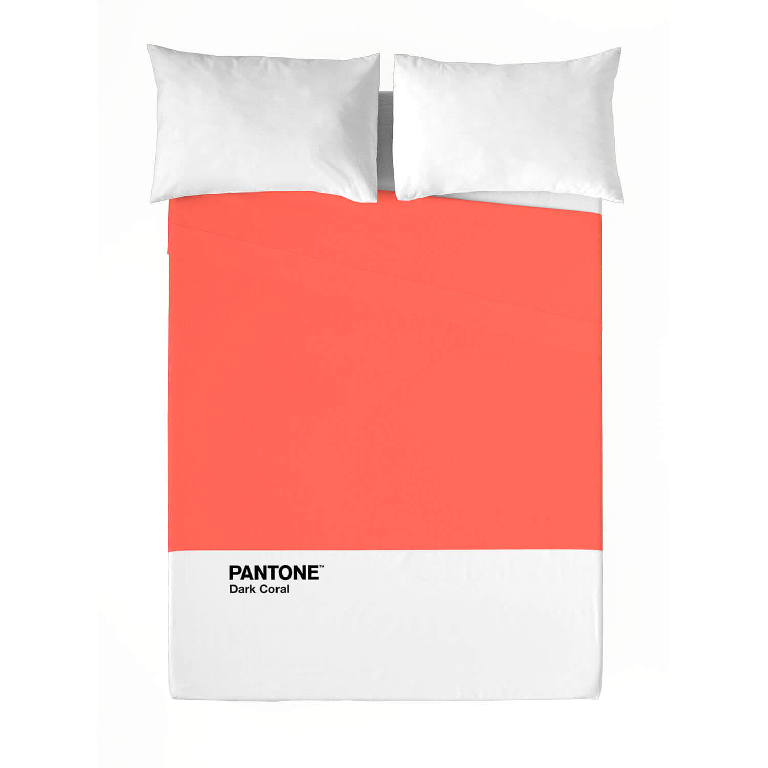 Pantone - Juego de Sábanas Estampadas - Incluye 1 o 2 Fundas de Almohada - 100% Algodón - Dark Coral