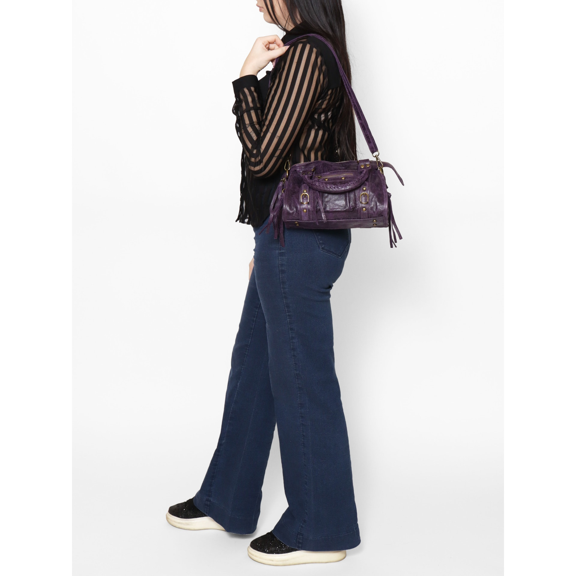 Borsa a spalla da donna - Modello Erisia - Vera pelle - 25.0 x 15.0 x 10.0 cm