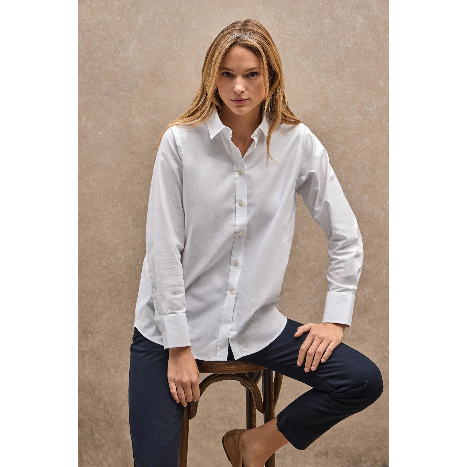 Camicia bianca relaxed fit con logo Polo Club