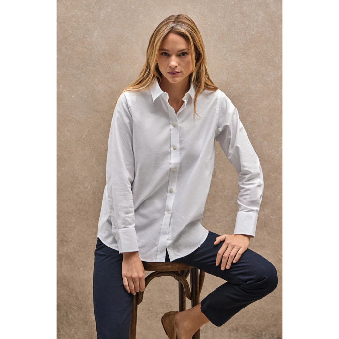 Camicia bianca relaxed fit con logo Polo Club