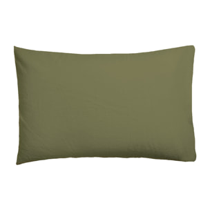 Taie d'oreiller Vert Oliva 100% coton 79 cm/2