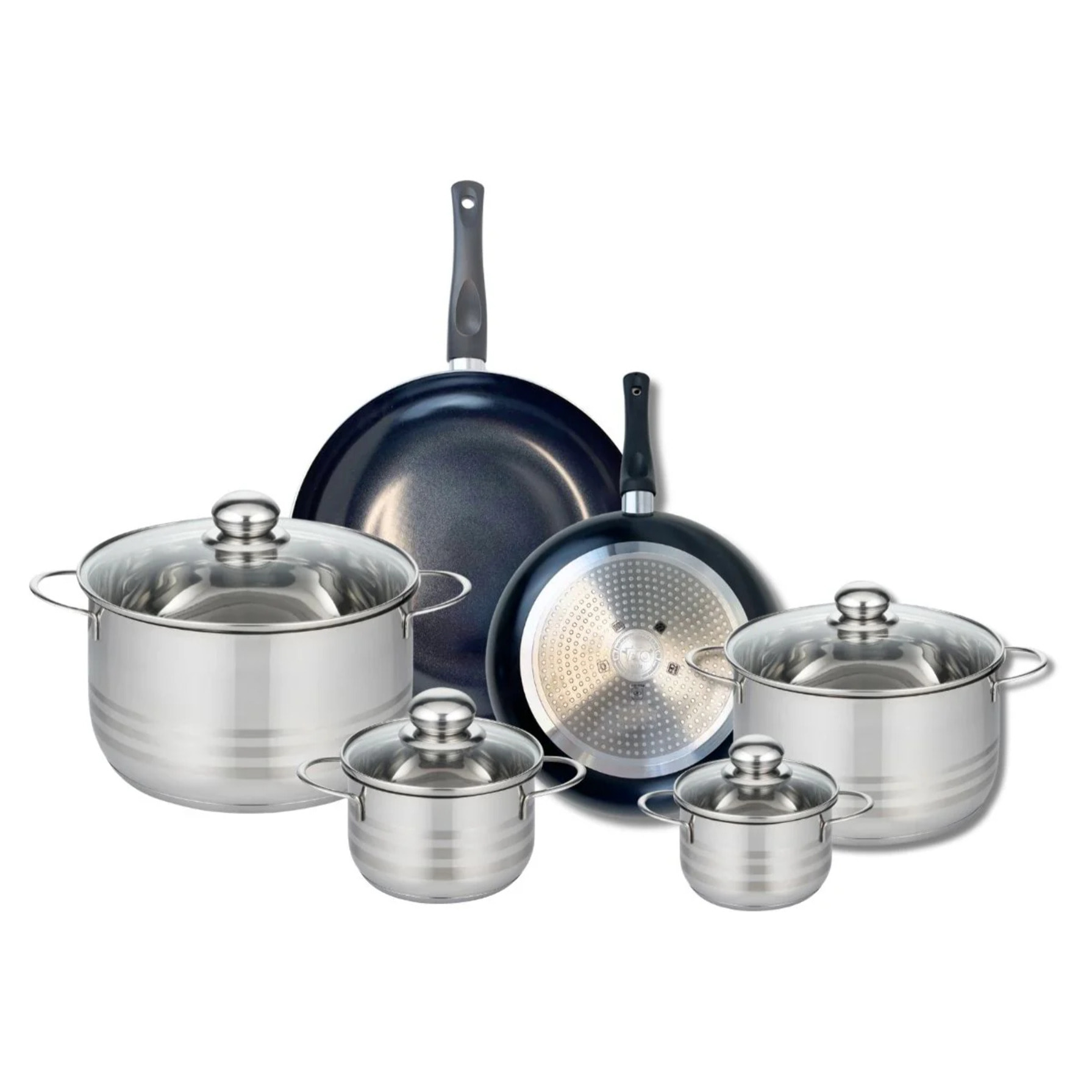 Ensemble de 2 Poêles de cuisson 24 et 28 cm et 4 faitouts 12, 14, 20 et 24 cm Elo Prima Brillant