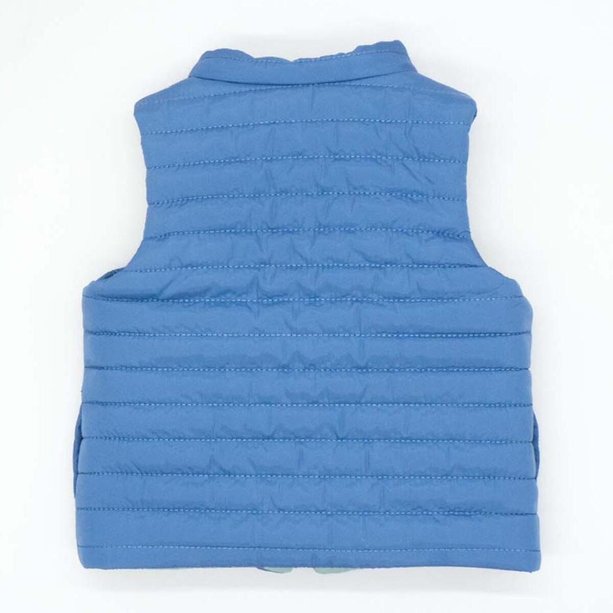 Chaleco reversible acolchado verde y azul