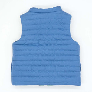 Chaleco reversible acolchado verde y azul