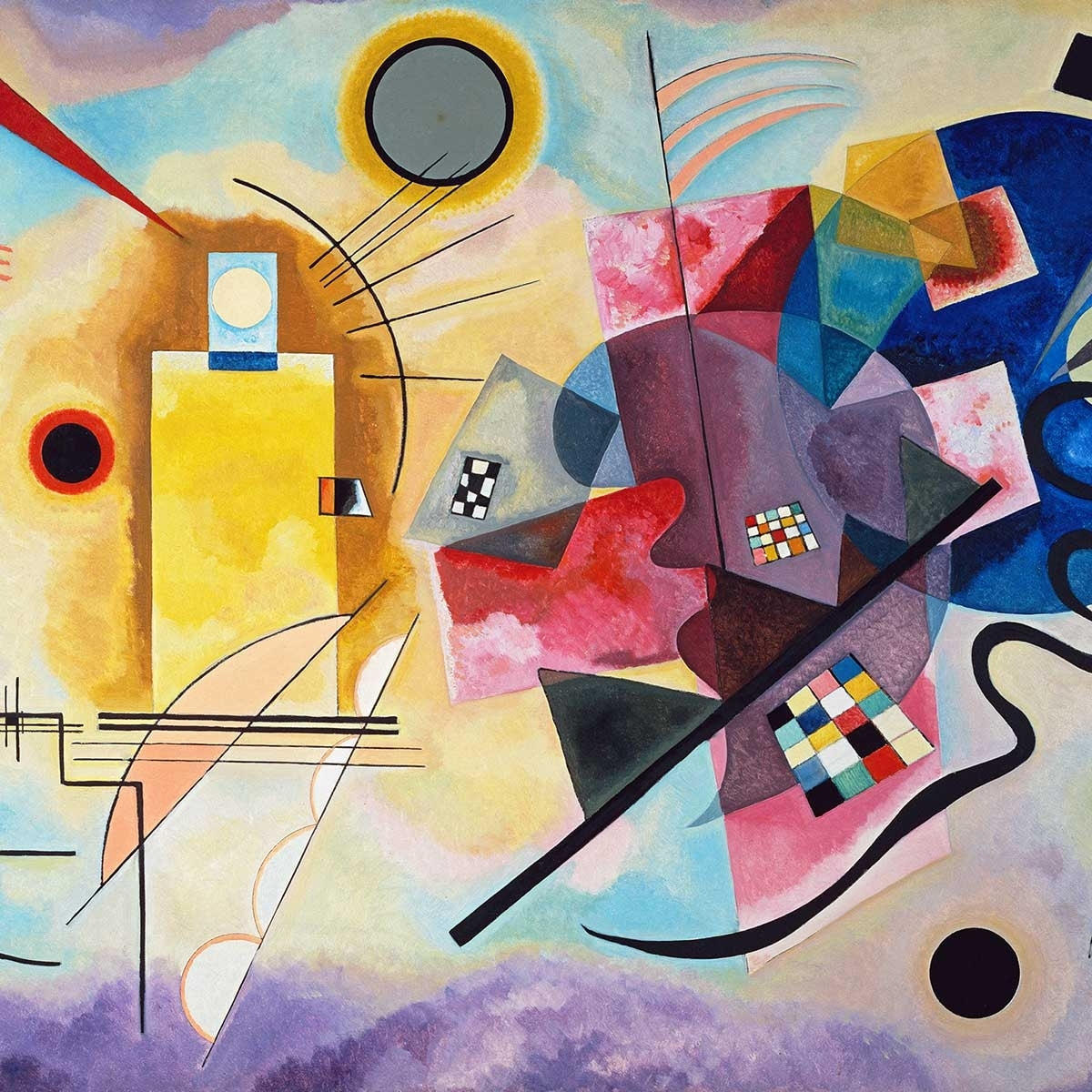 Tableau célèbre Kandinsky Jaune, Rouge, Bleu Toile imprimée