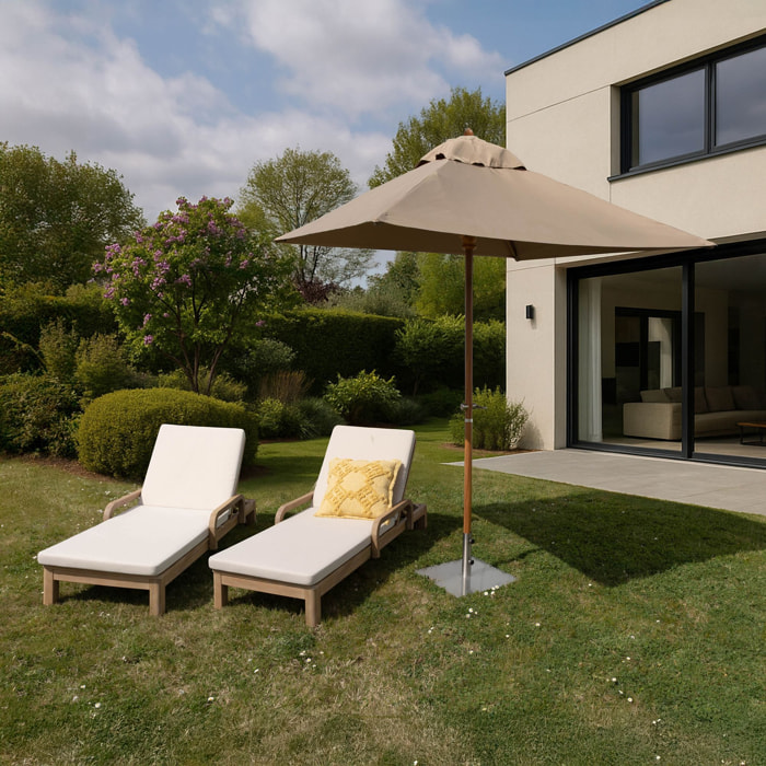 Parasol en aluminium et toile taupe 200cm COMETE