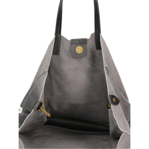 Borsa a mano da donna Made in Italy - Modello Novara Lux - Pelle Scamosciata - 34.5 x 32.0 x 17.0 cm
