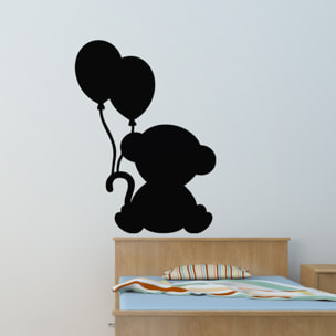 Sticker ardoise tableau noir - stickers muraux adhésif effaçable - NOUNOURS AVEC DES BALLONS