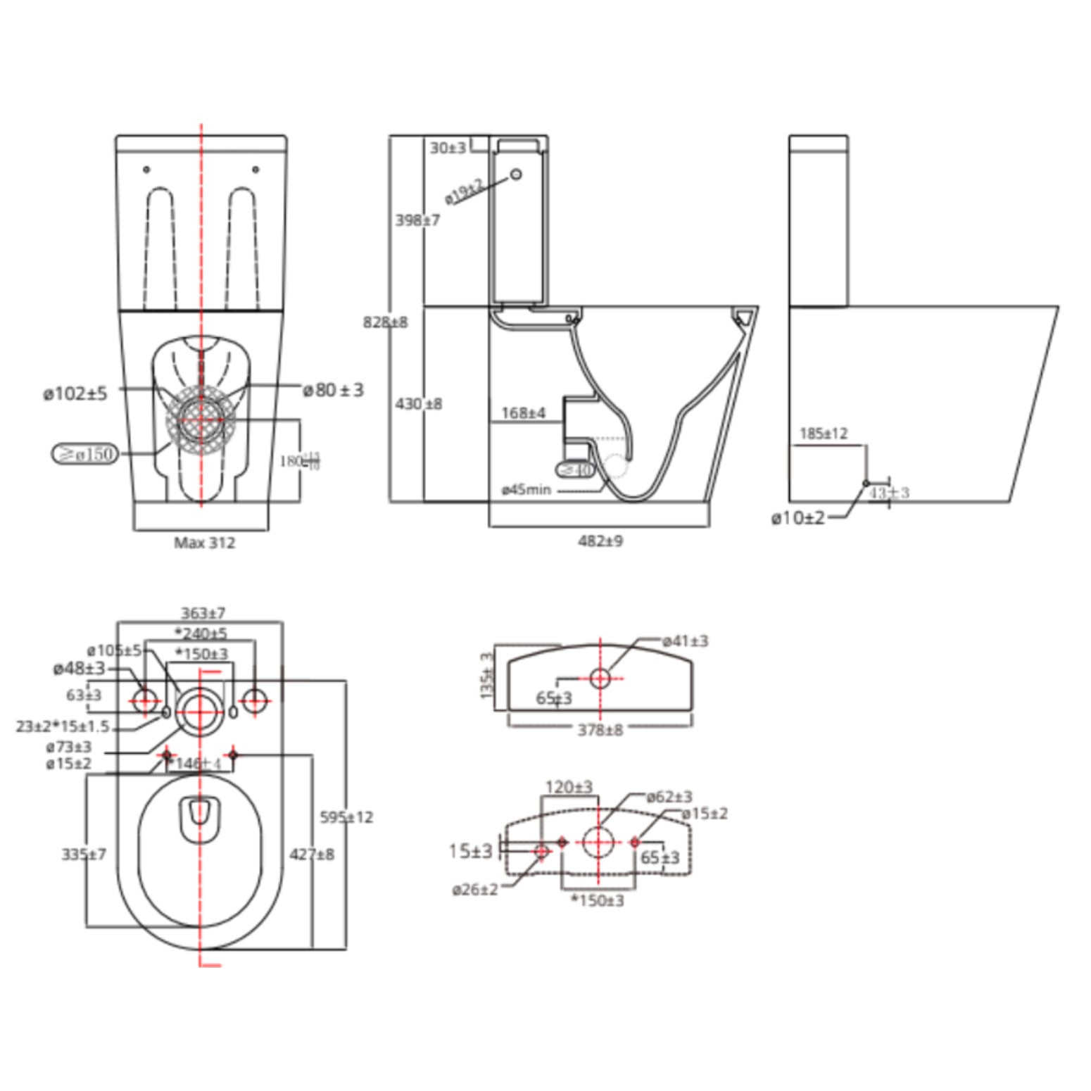 Brevis WC à poser sans bride + abattant softclose, noir mat (SATBRE031RREXVPBKM)