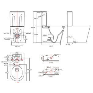 Brevis WC à poser sans bride + abattant softclose, noir mat (SATBRE031RREXVPBKM)