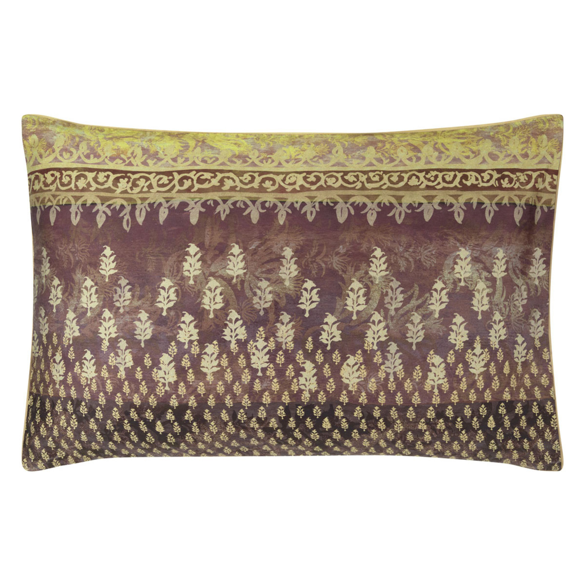 Taie d'oreiller imprimée en satin de coton, KASAVU, Beige