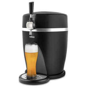 Dispensador de cerveza Wëasy PINT568, adecuado para barriles presurizados 5L, 60W, 3° C a 6° C, sistema de enfriamiento integrado, almacenamiento hasta 30 días