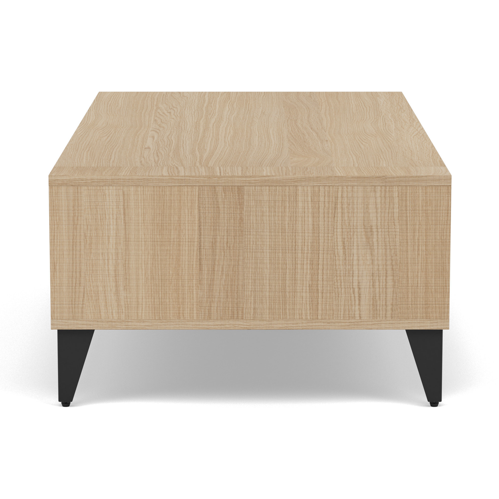 Tribeca - table basse - effet bois et métal noir - 1 tiroir et 1 niche - 110 cm - Bois / Noir