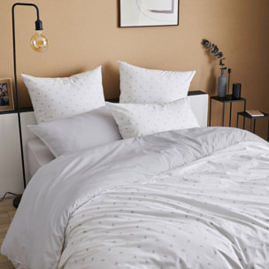 Housse de couette en percale au style géométrique - Gris clair