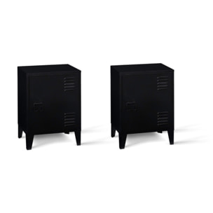 Tables de chevet Storen en métal noir - lot de 2