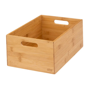 3 paniers rectangulaire angle bambou