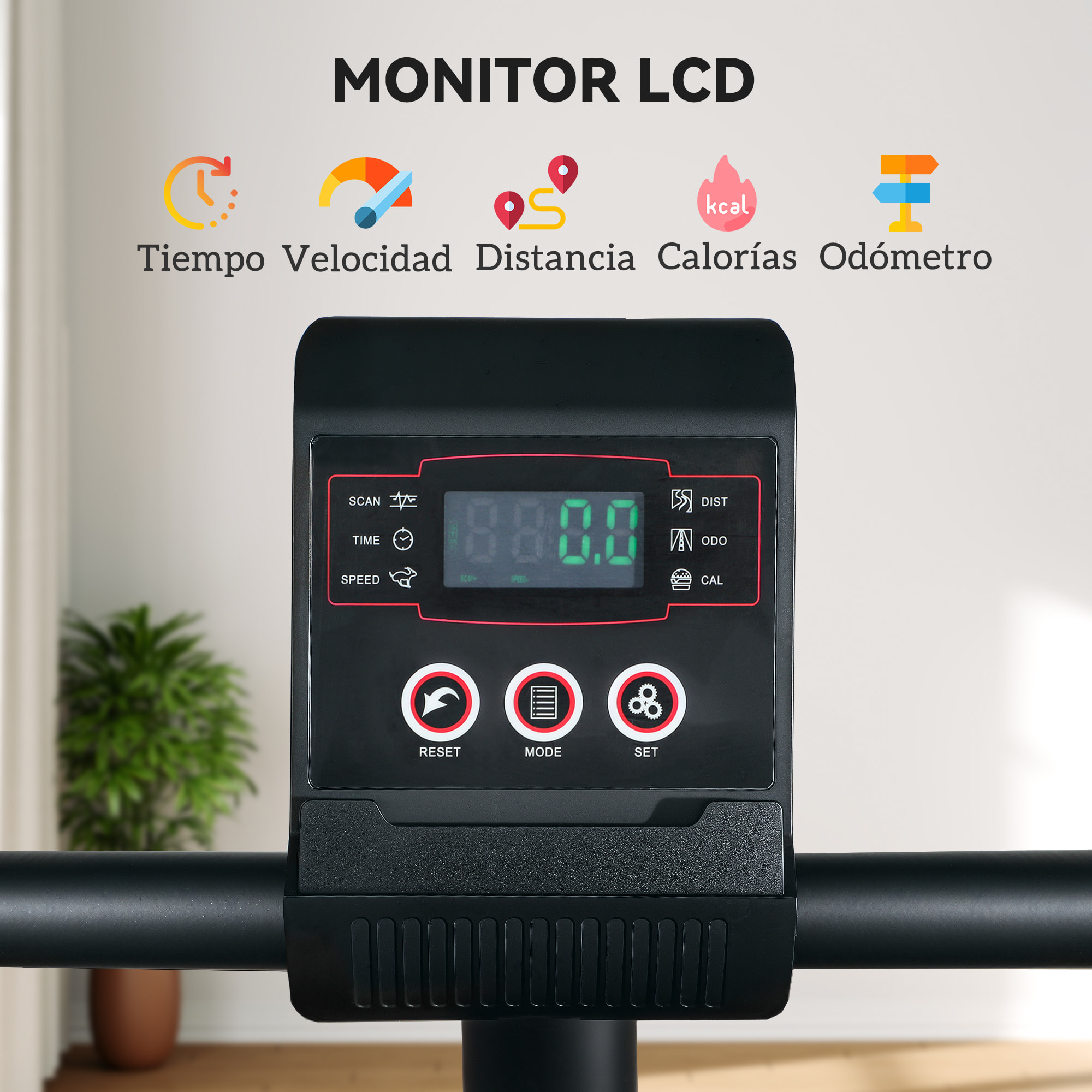 Bicicleta Estática con Resistencia Magnética Ajustable para Casa Bici Estática Silenciosa con Volante Respaldo Asiento Regulable Pantalla LCD y Soporte de Teléfono para Ejercicio Carga 100 kg