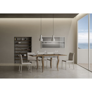 Mesa tipo libro 90x90/180 cm Olanda Librox Nogal estructura Gris