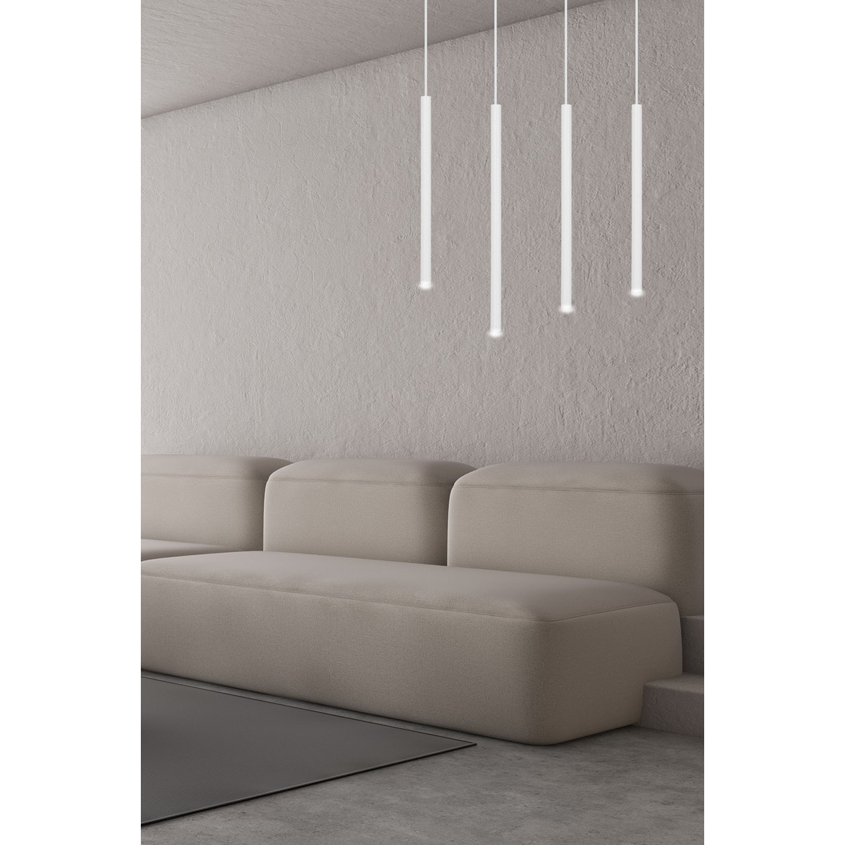 Lampada a sospensione Selter in acciaio bianco opaco