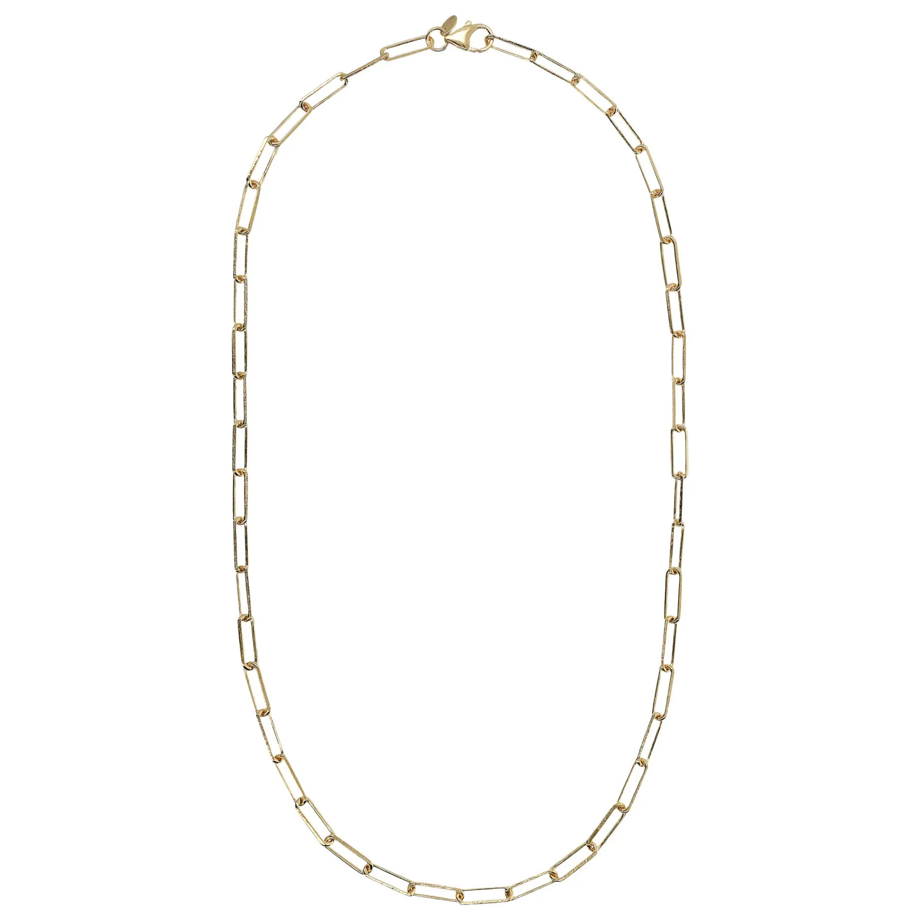 Collana Girocollo con Maglie Rettangolari Martellate placcate Oro Giallo 18Kt