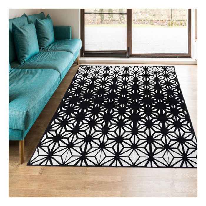 Tapis salon et chambre tissé motif géométrique JESI