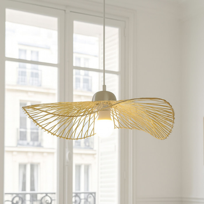 Suspension en bambou tressé 45cm CARAVELLE