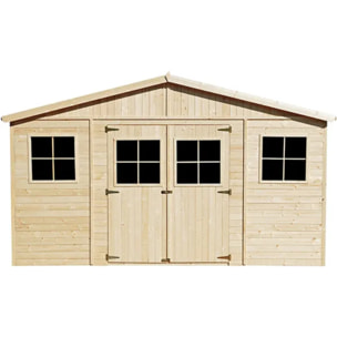 Abri de jardin - bois brut - 13 m²