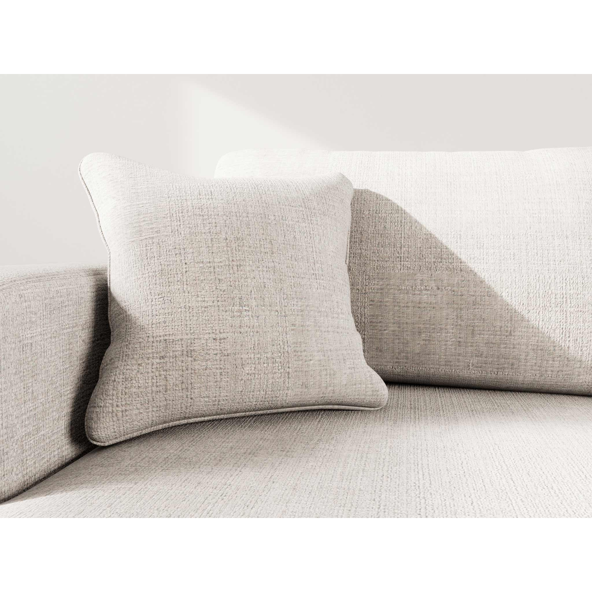 Miro - Canapé d'angle gauche 4 places convertible avec coffre en velours texturé - Beige