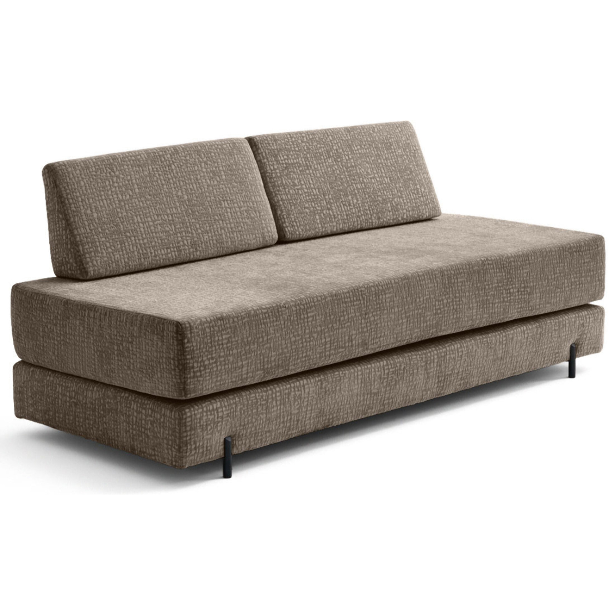 Brescia - banquette 3 places convertible en tissu velours relief - Taupe