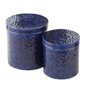 J-Line Set De 2 Boites Pag Metal Bleu